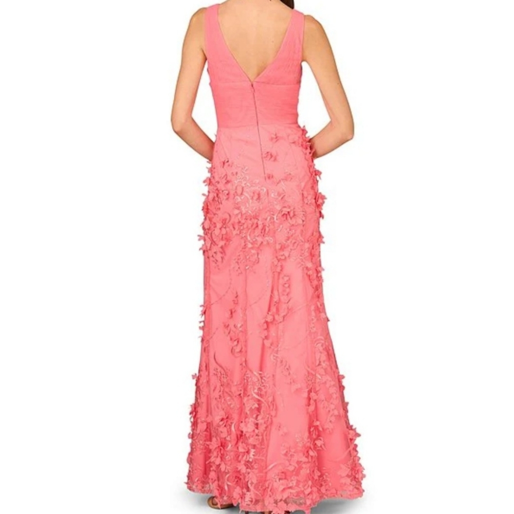 Adrianna‎ Papell Aidan Mattox NWT Floral Applique Embroidered Mermaid Gown 16 - Picture 3 of 16